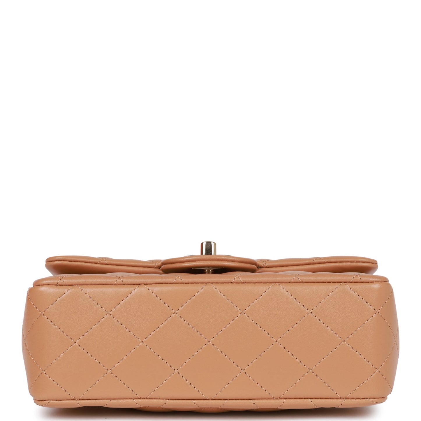 Chanel Mini Rectangular Flap with Top Handle Caramel Lambskin Light Gold Hardware