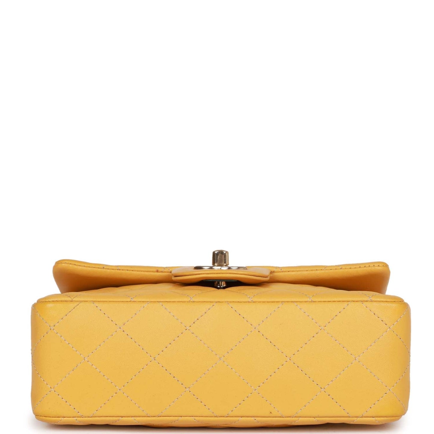 Chanel Mini Rectangular Flap Bag Yellow Lambskin Light Gold Hardware