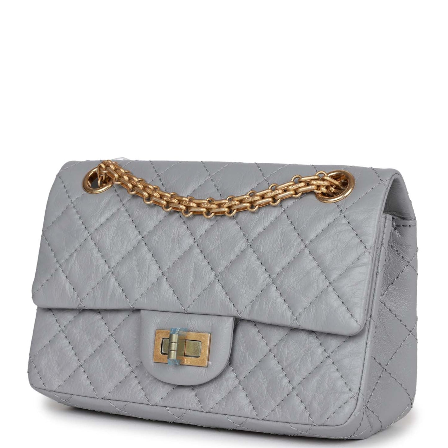 Chanel Mini Reissue 224 2.55 Flap Grey Aged Calfskin Antique Gold Hardware