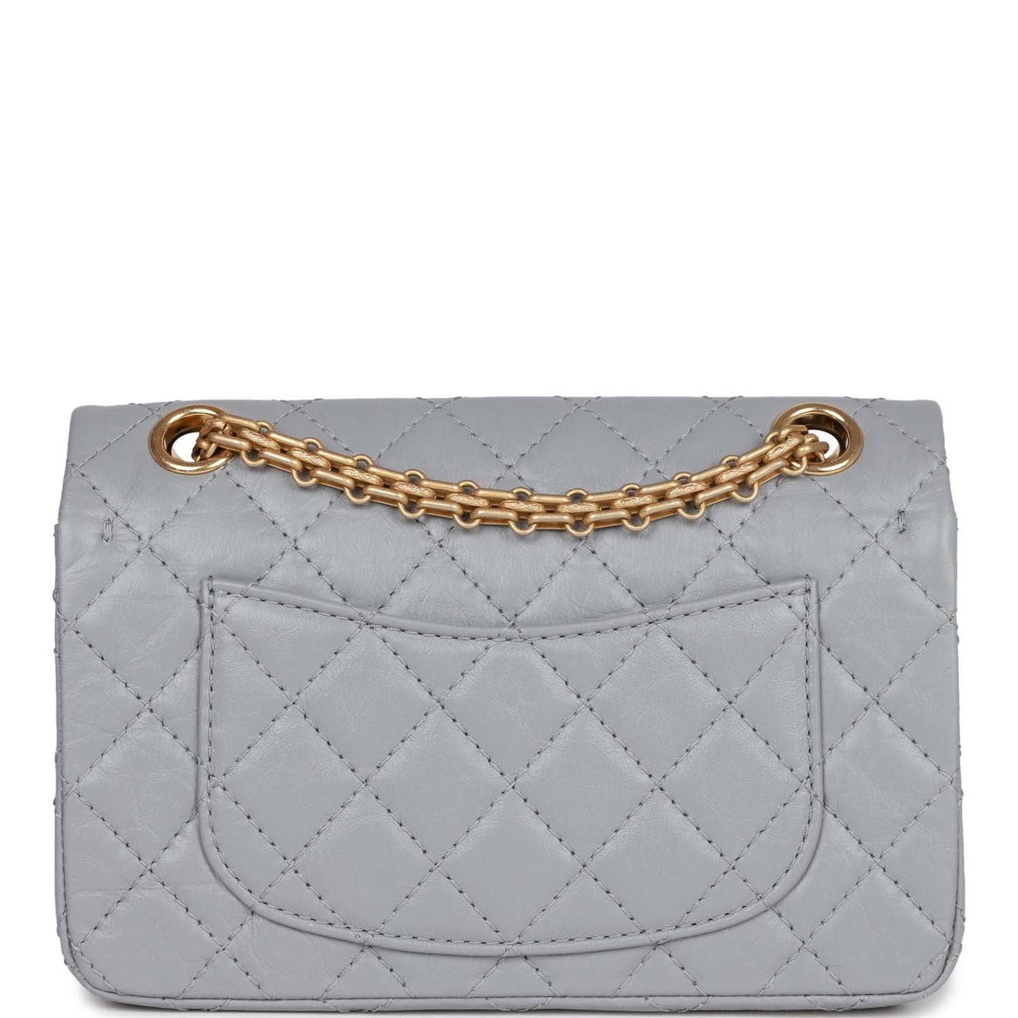 Chanel Mini Reissue 224 2.55 Flap Grey Aged Calfskin Antique Gold Hardware