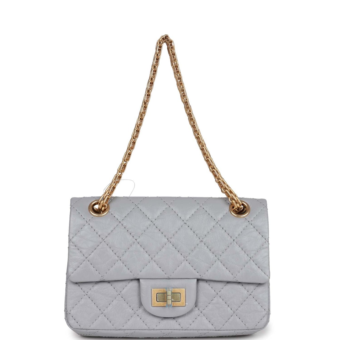 Chanel Mini Reissue 224 2.55 Flap Grey Aged Calfskin Antique Gold Hardware