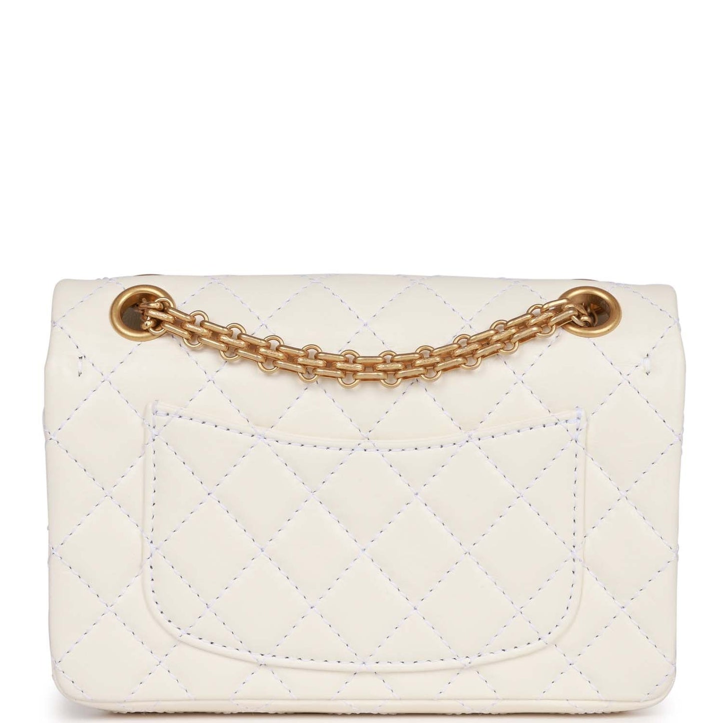 Chanel Mini Reissue 224 2.55 Flap White Aged Calfskin Antique Gold Hardware