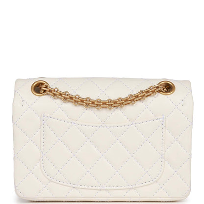 Chanel Mini Reissue 224 2.55 Flap White Aged Calfskin Antique Gold Hardware