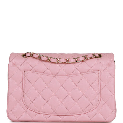 Chanel Bag Small Classic Double Flap Bag Pink Caviar Light Gold Hardware