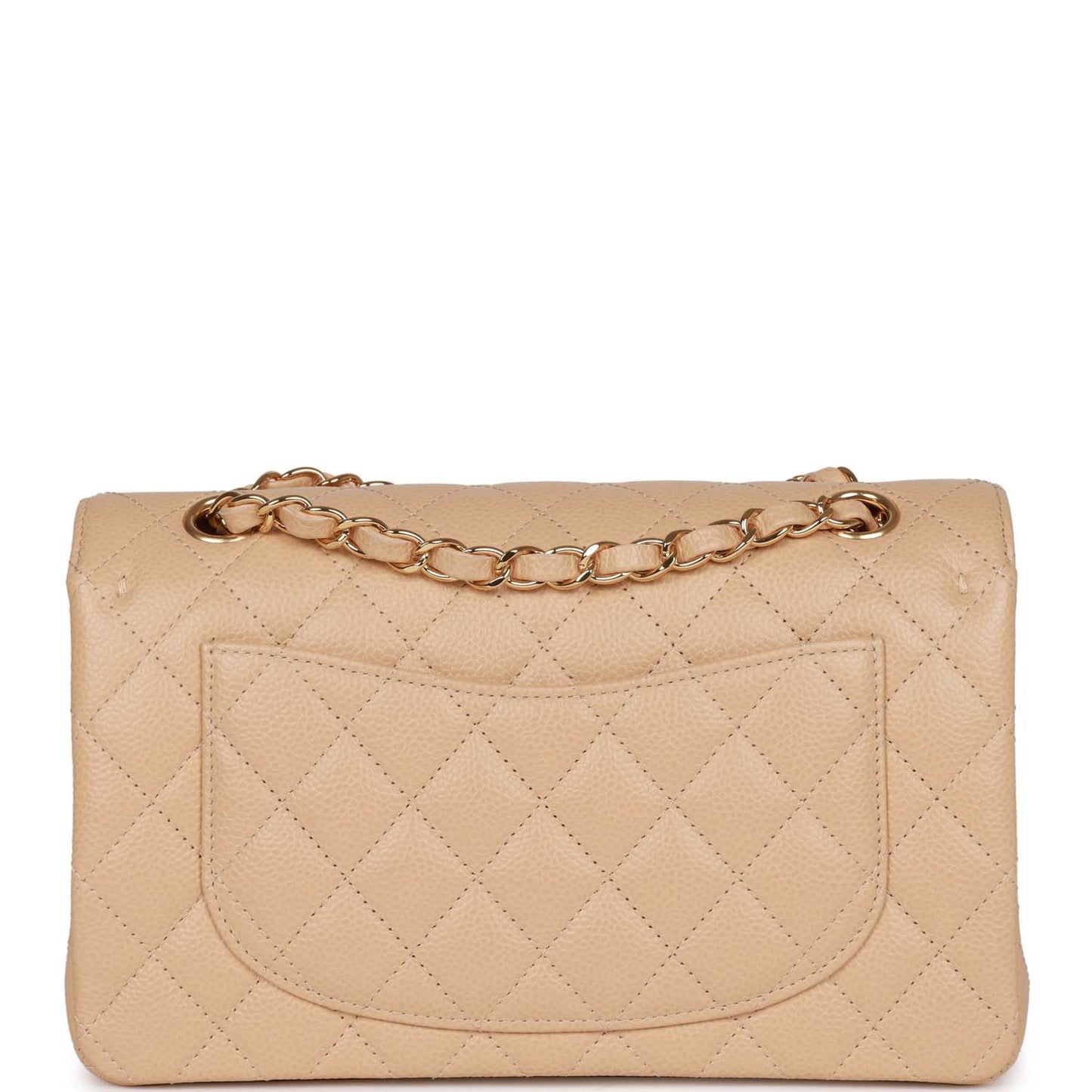 Chanel Small Classic Double Flap Bag Beige Caviar Gold Hardware