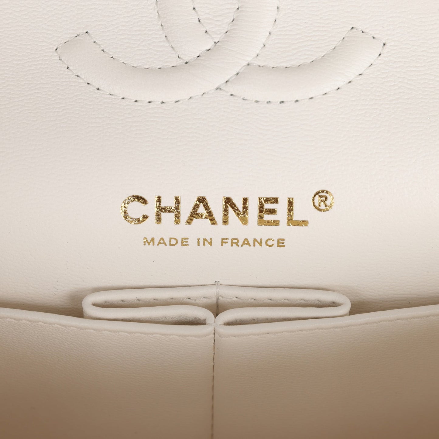 Chanel Small Classic Double Flap White Caviar  Light Gold Hardware