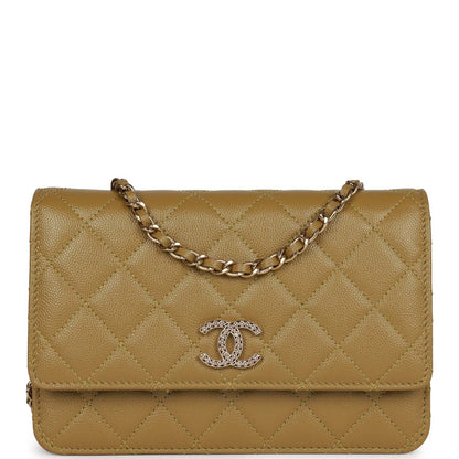 Chanel Wallet on Chain WOC Olive Green Caviar Light Gold Hardware