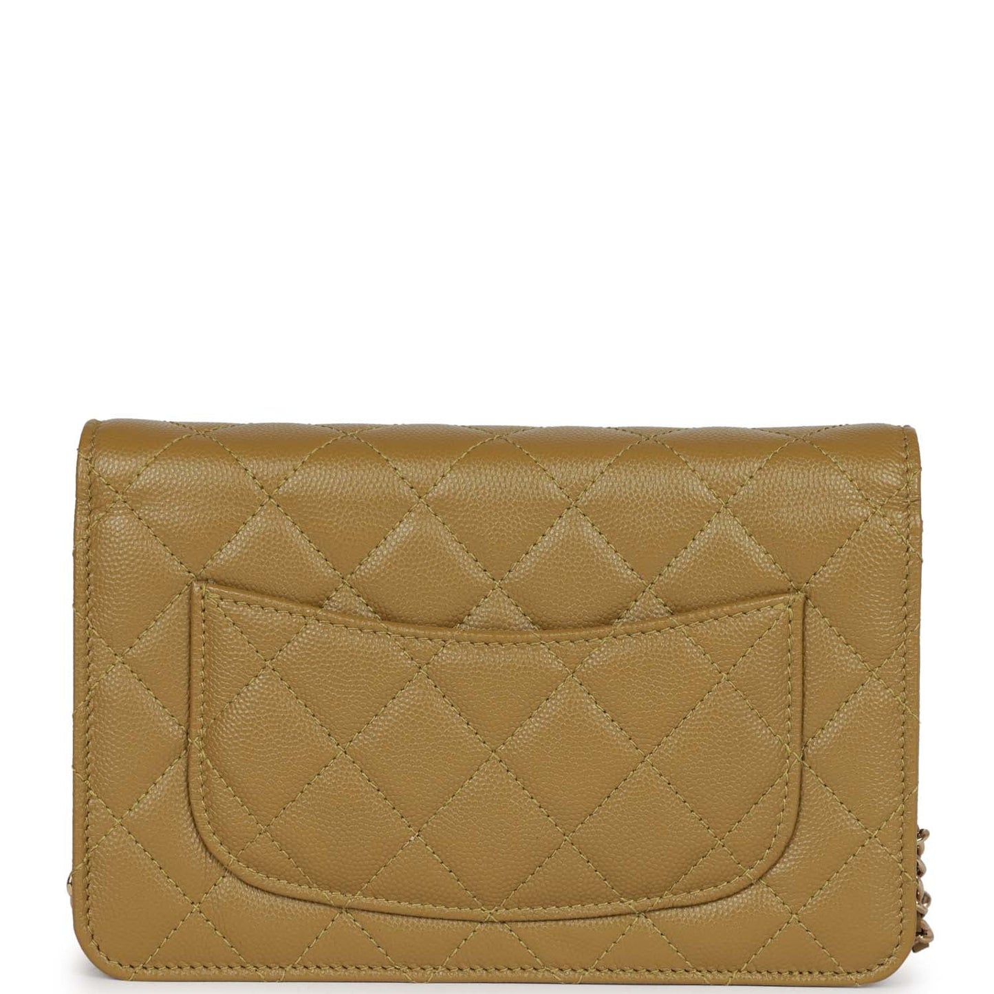 Chanel Wallet on Chain WOC Olive Green Caviar Light Gold Hardware