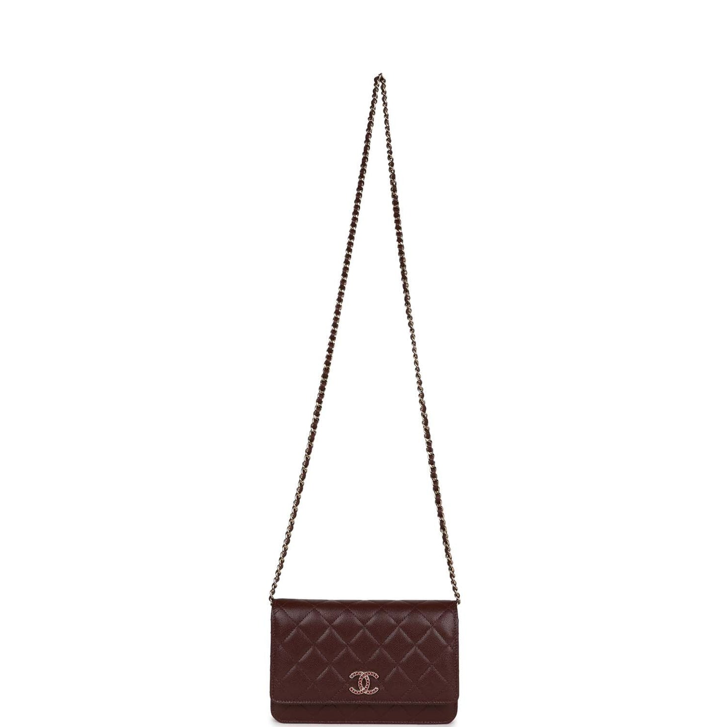 Chanel Wallet on Chain WOC Burgundy Caviar Light Gold Hardware