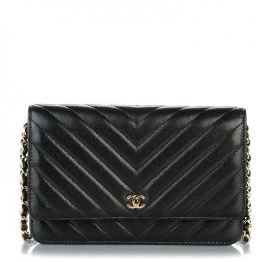 Chanel Wallet On Chain – WOC Chevron Lambskin Black SiLouis Vuitton er-Toned