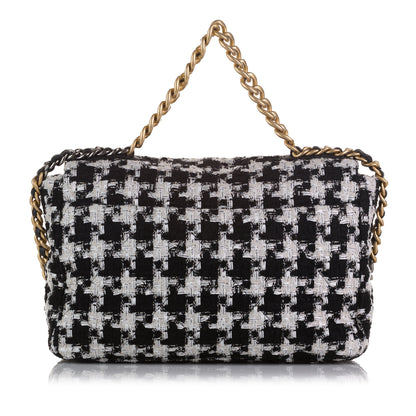 Chanel 19 Flap Bag Maxi Black/White Tweed Gold