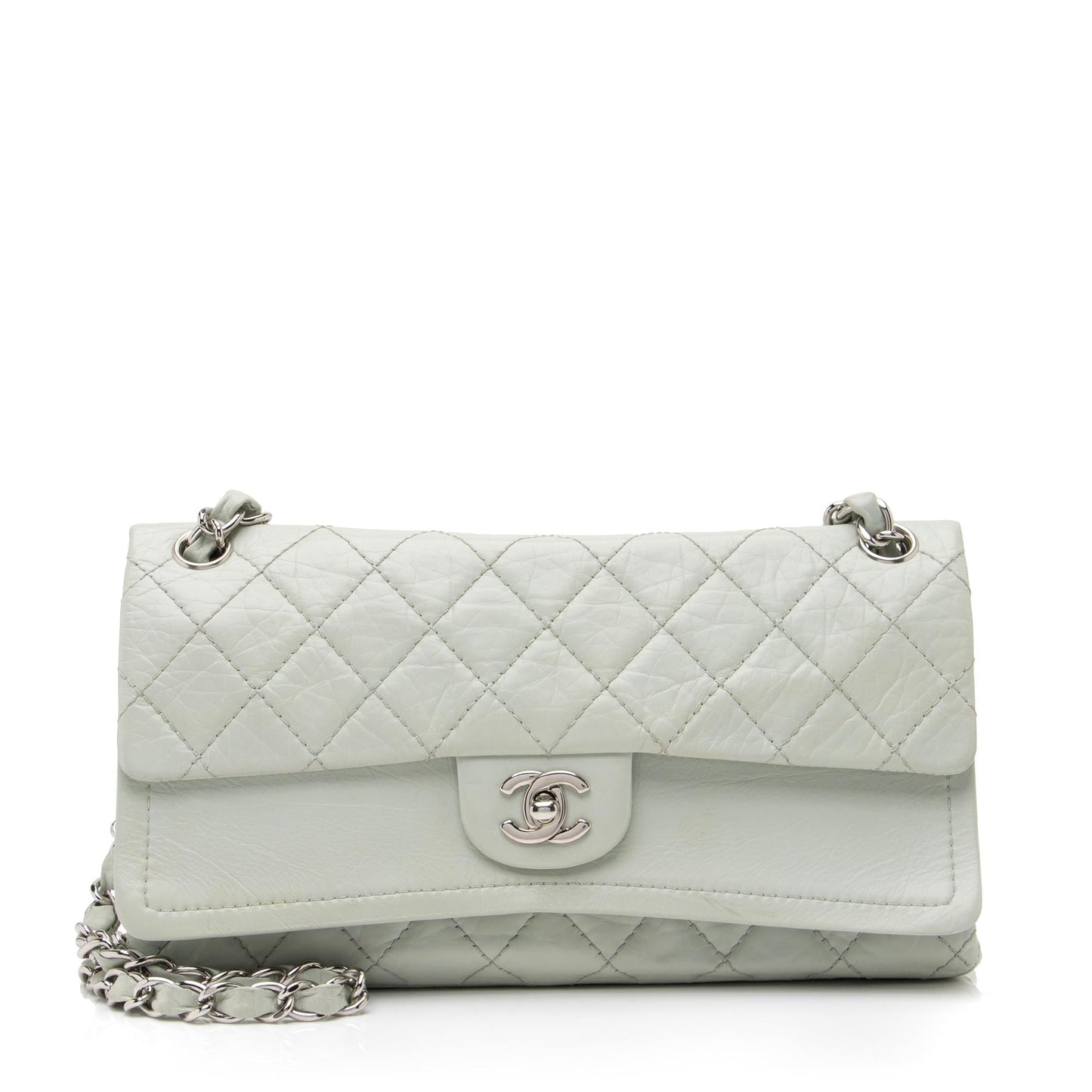 Chanel Aged Calfskin Long Medium Double Flap Bag (SHF-23512)