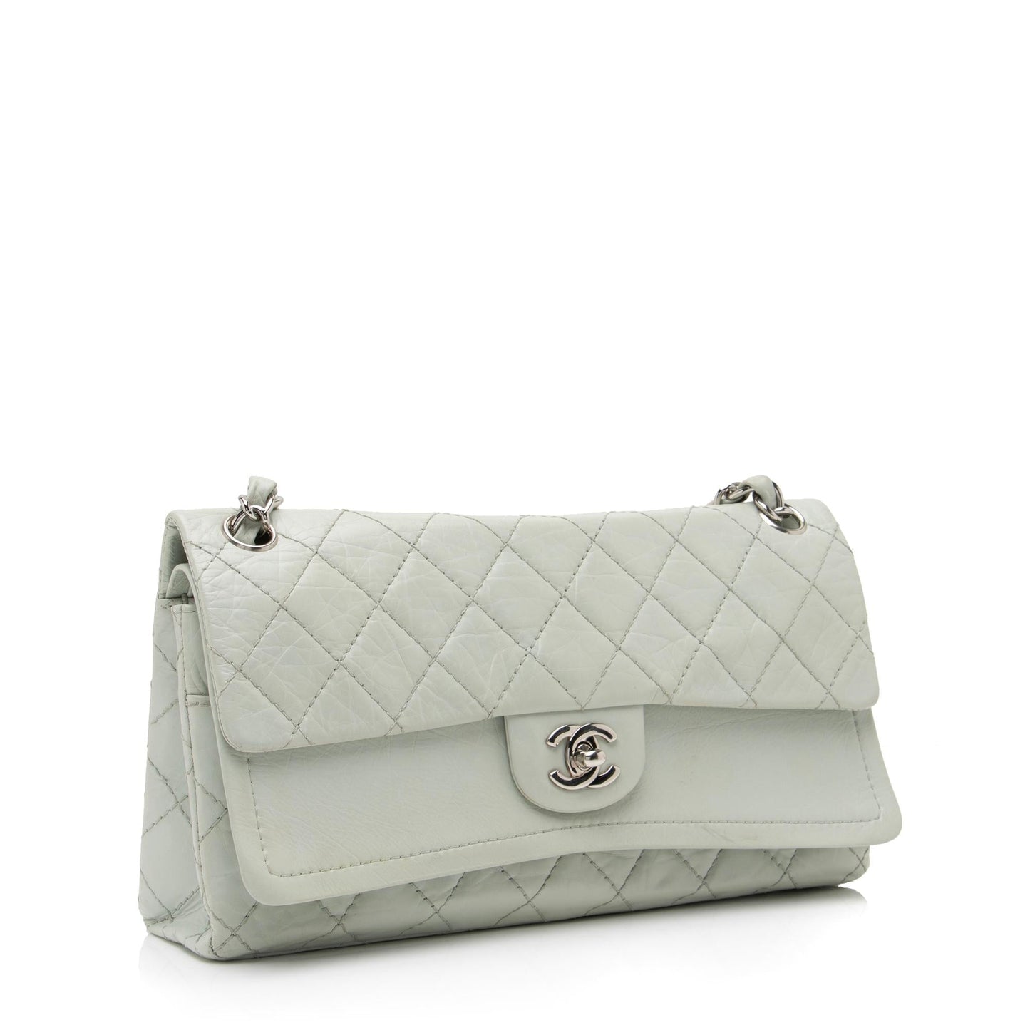 Chanel Aged Calfskin Long Medium Double Flap Bag (SHF-23512)