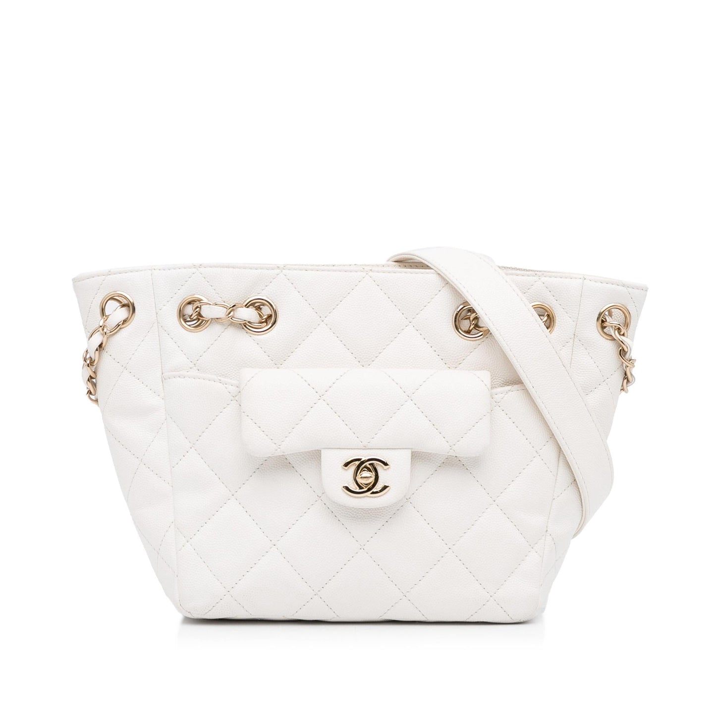 Chanel CC Caviar Bucket Bag (SHG-8IGeqO)