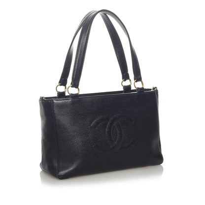 Chanel CC Caviar Leather Tote Bag (SHG-33417)