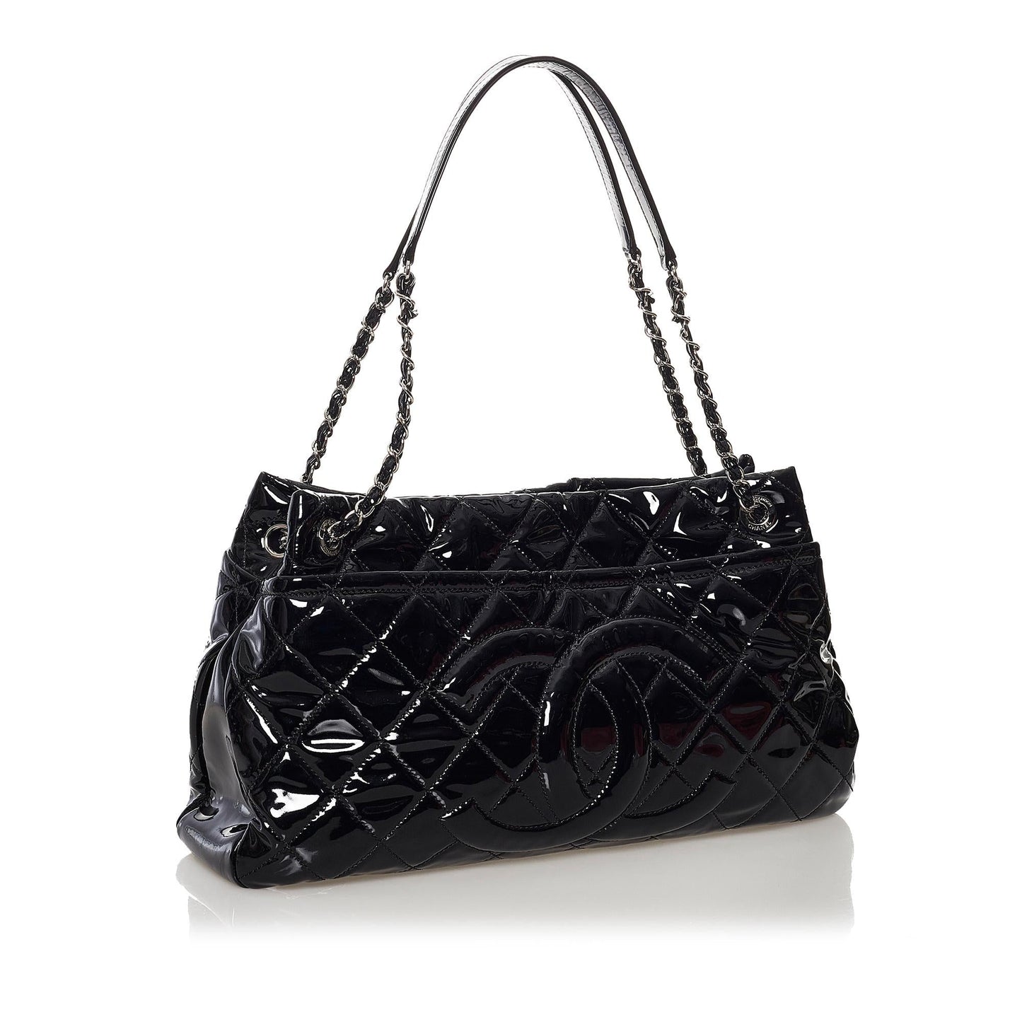 Chanel CC Matelasse Patent Leather Shoulder Bag (SHG-3SUgOV)