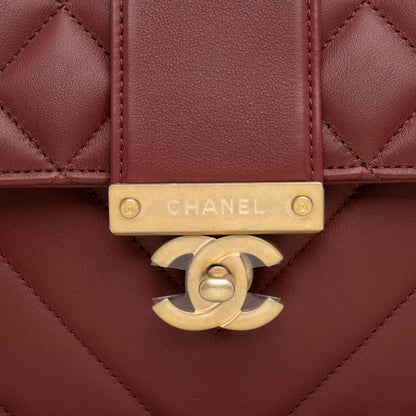 Chanel Calfskin Golden Class CC Top Handle Flap Bag (SHF-45Y3VR)