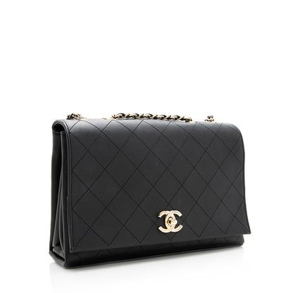 Chanel Calfskin Triple Compartment Flap Bag (SHF-19403)