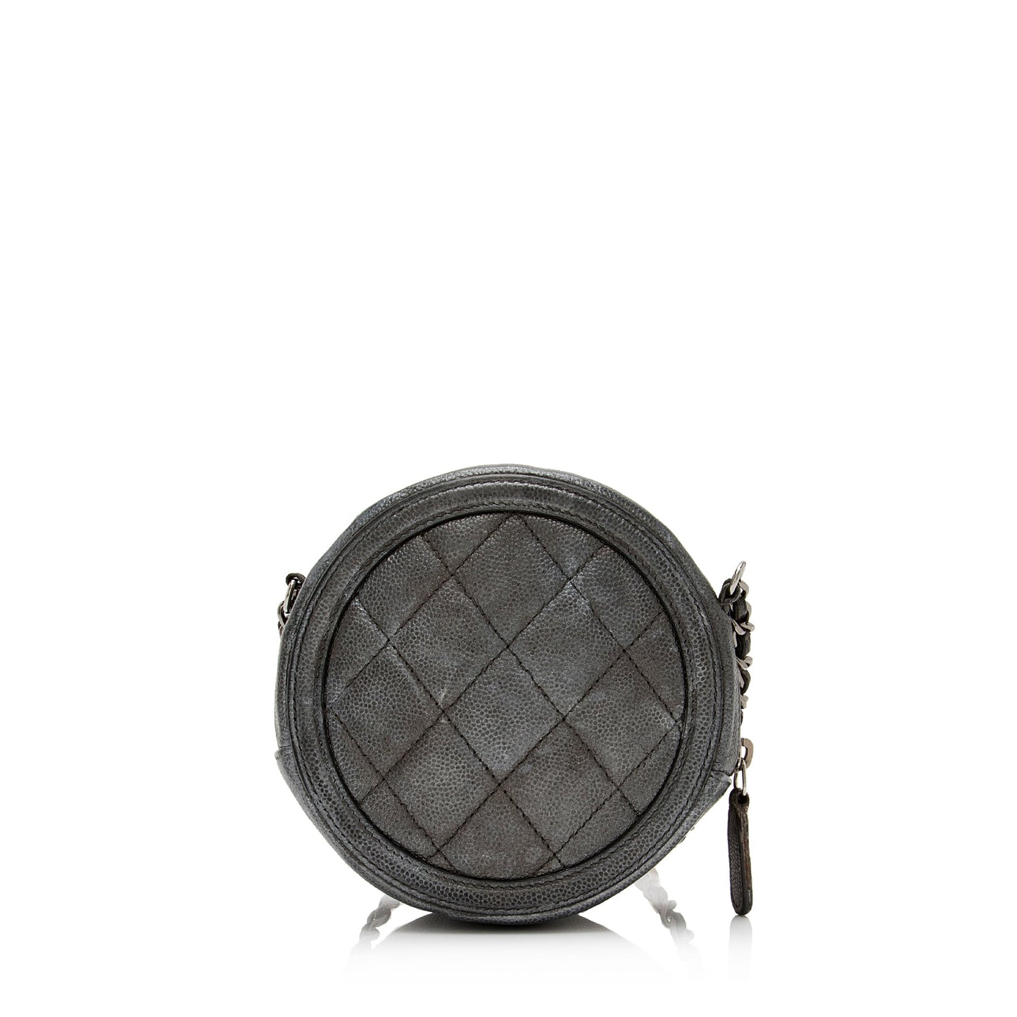 Chanel Caviar Leather CC Filigree Round Clutch with Chain (SHF-B82Fj9)