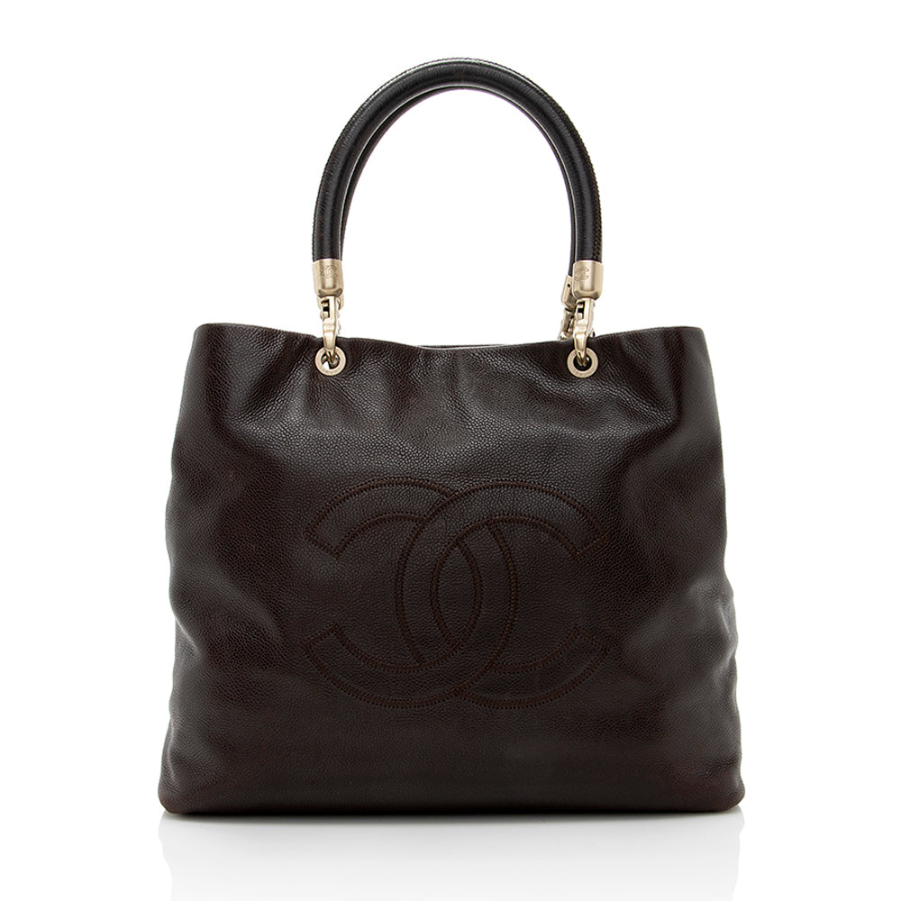 Chanel Caviar Leather CC Large Tote (SHF-17658)