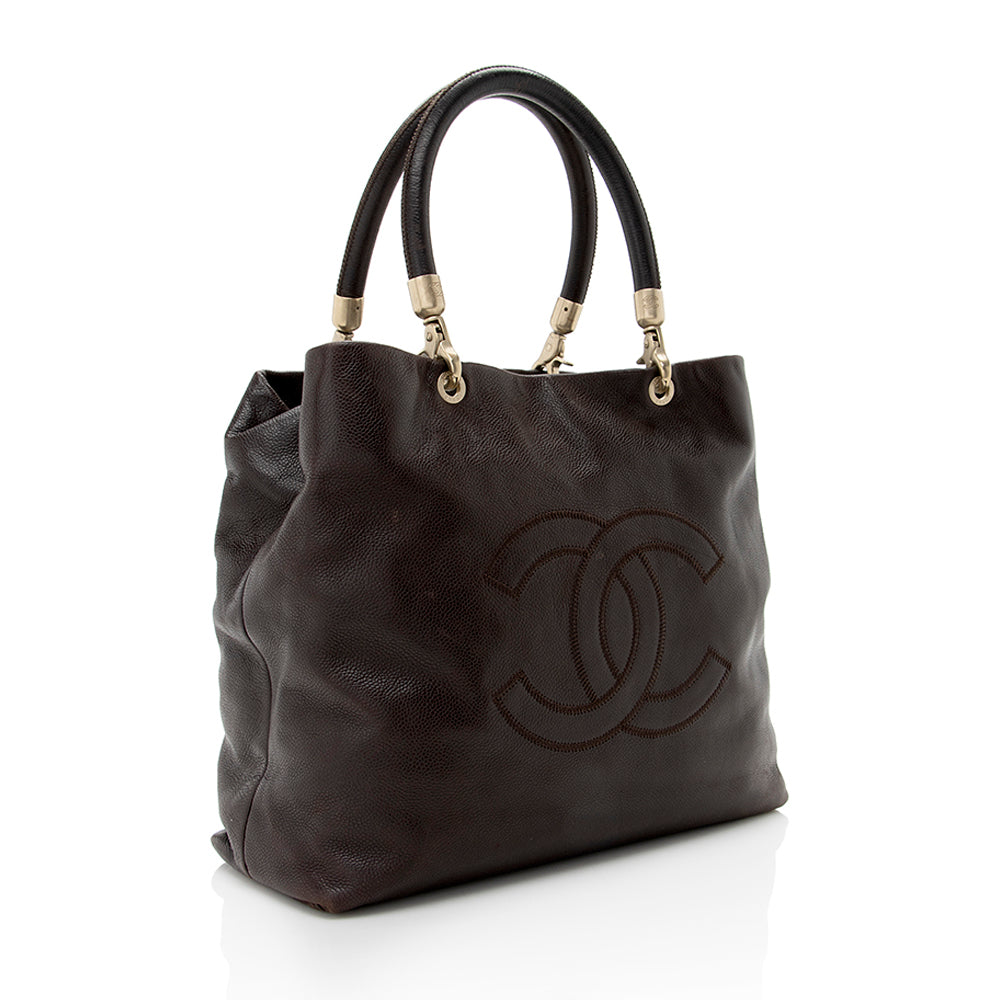 Chanel Caviar Leather CC Large Tote (SHF-17658)