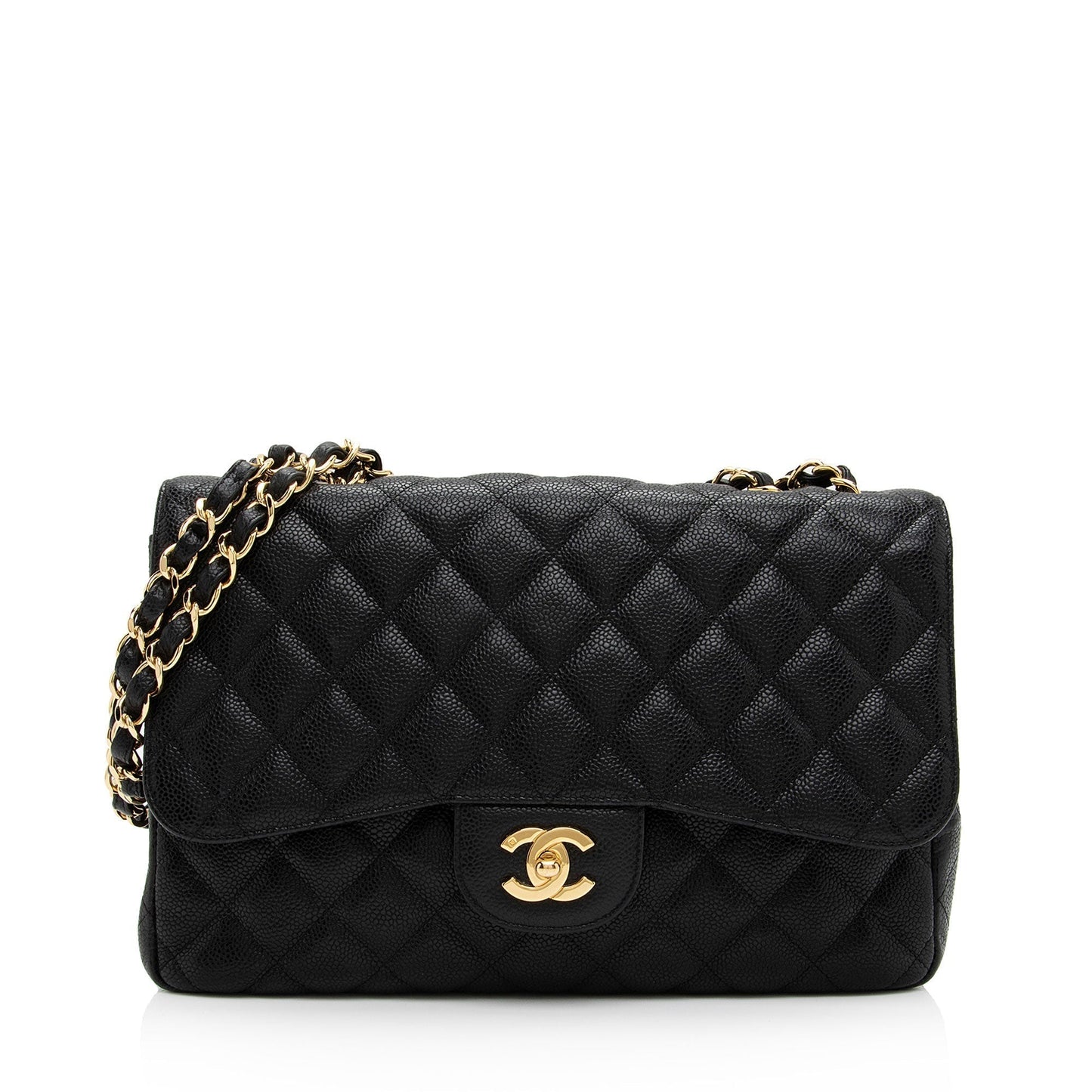 Chanel Caviar Leather Classic Jumbo Single Flap Bag (SHF-LFr7oi)