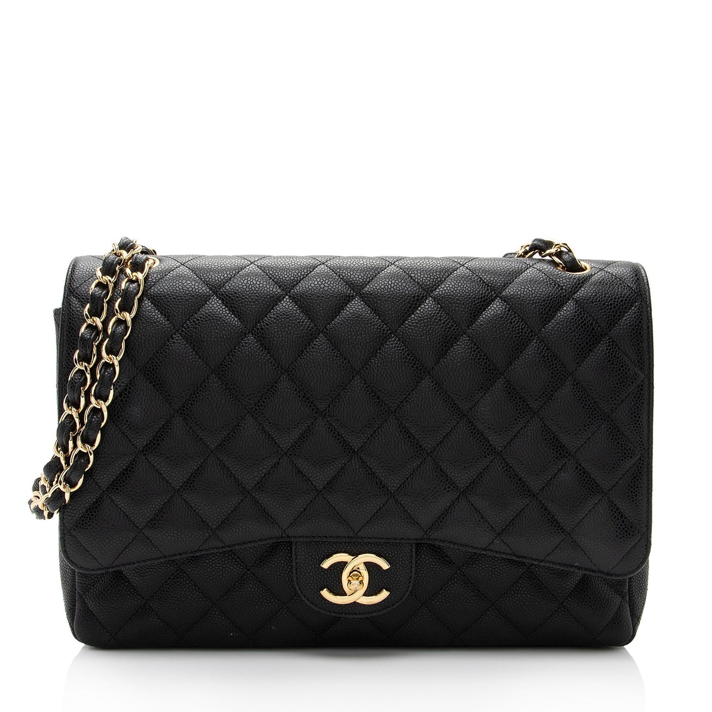 Chanel Caviar Leather Classic Maxi Double Flap Bag (SHF-ssGyC1)