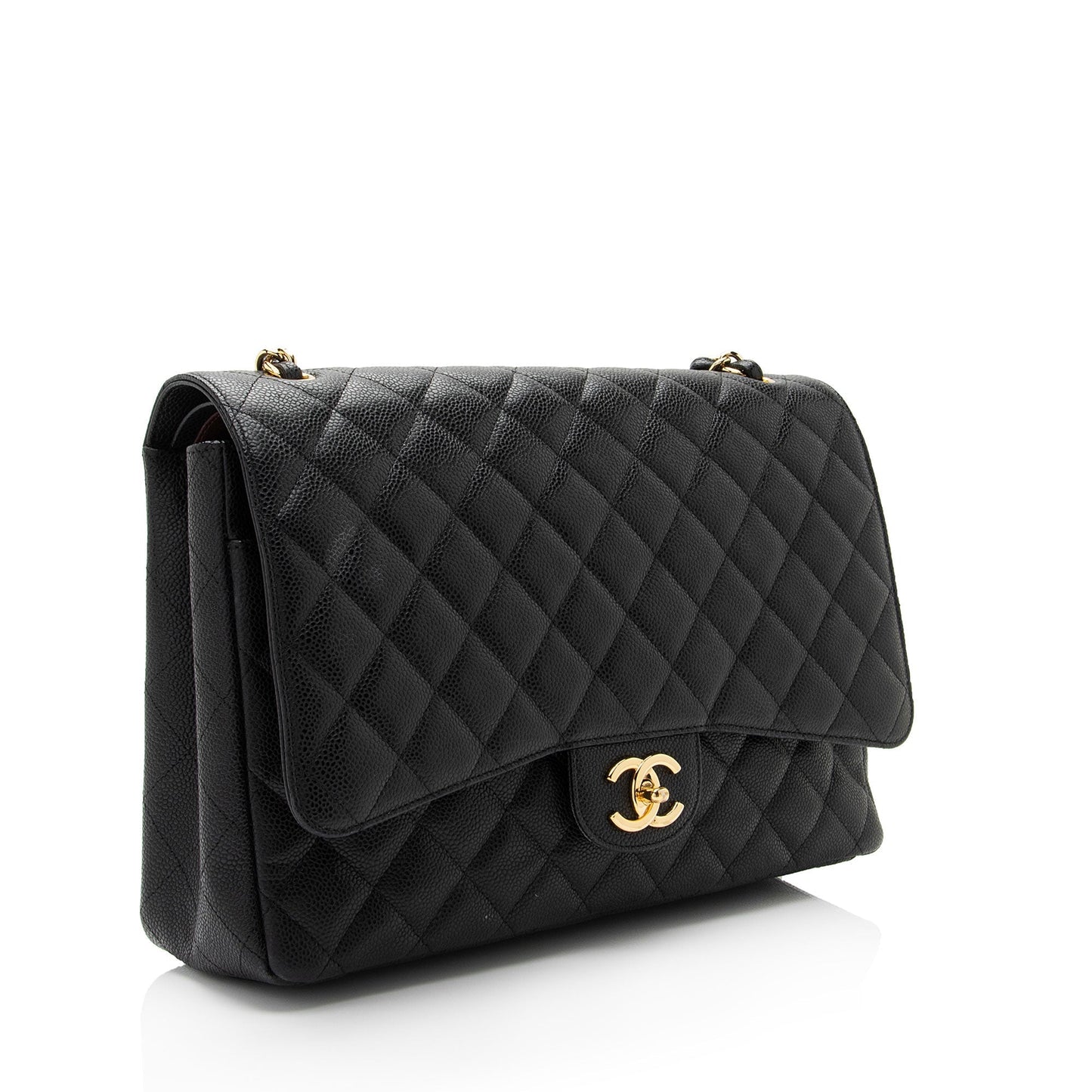 Chanel Caviar Leather Classic Maxi Double Flap Bag (SHF-ssGyC1)