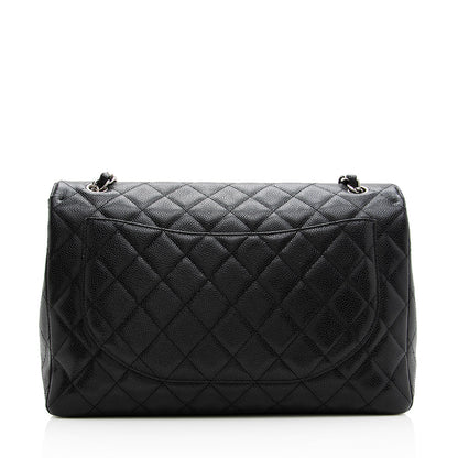 Chanel Caviar Leather Classic Maxi Single Flap Bag (SHF-19384)