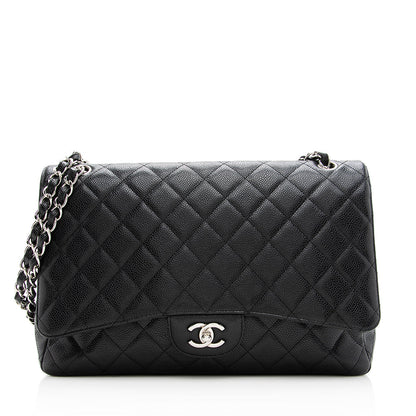 Chanel Caviar Leather Classic Maxi Single Flap Bag (SHF-19384)