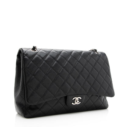 Chanel Caviar Leather Classic Maxi Single Flap Bag (SHF-19384)