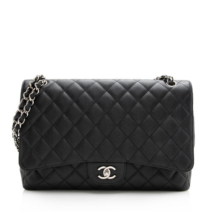 Chanel Caviar Leather Classic Maxi Single Flap Bag (SHF-22488)