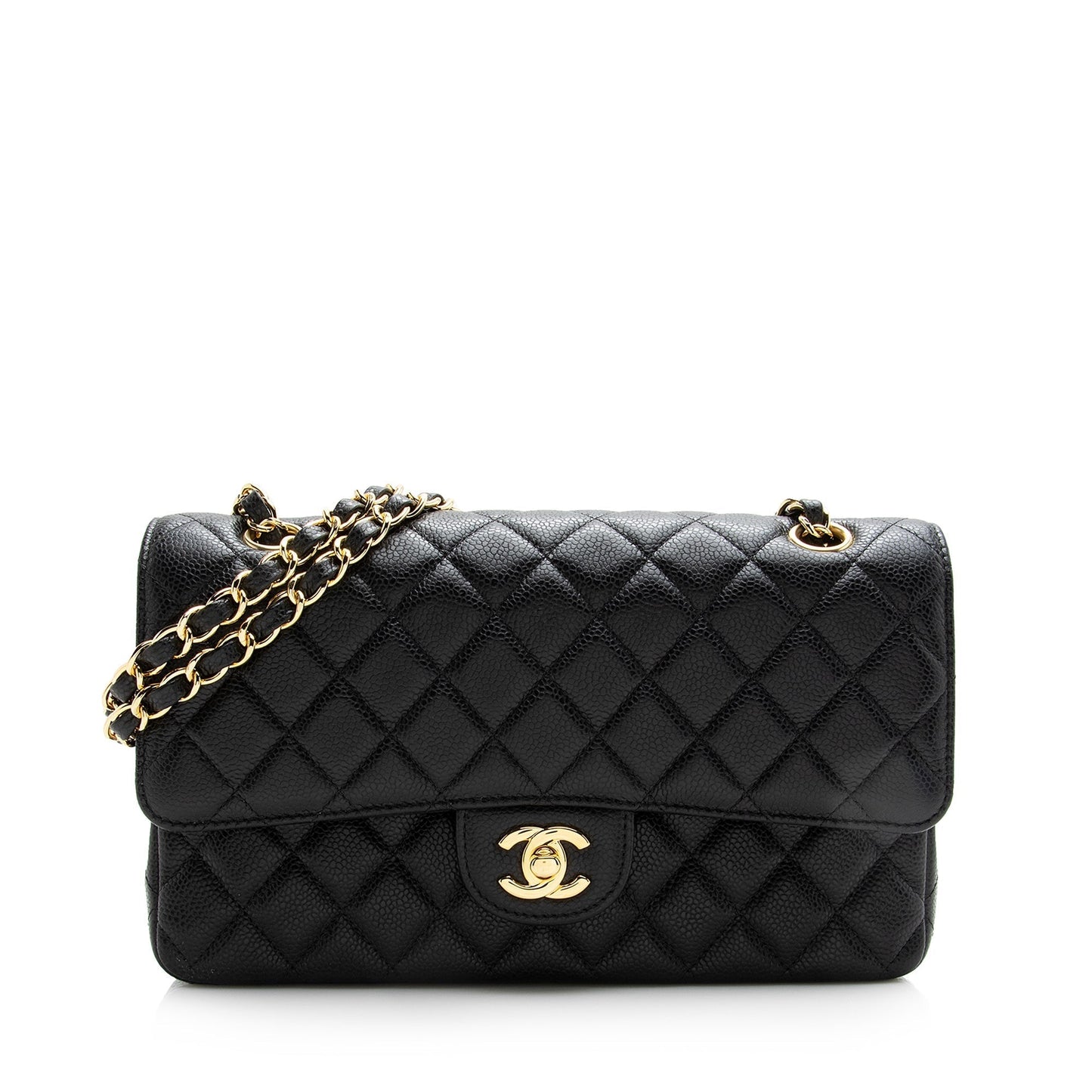 Chanel Caviar Leather Classic Medium Double Flap Bag (SHF-22404)