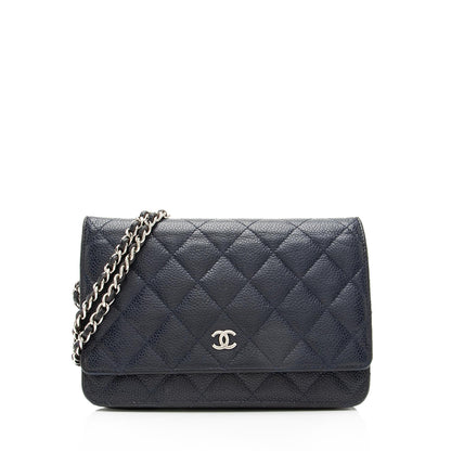 Chanel Caviar Leather Classic Wallet on Chain Bag (SHF-23078)