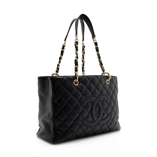 Chanel Caviar Leather Grand Shopping Tote (SHF-21146)