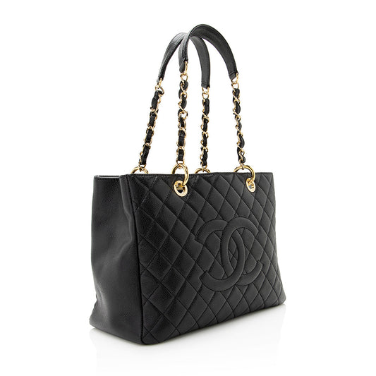 Chanel Caviar Leather Grand Shopping Tote (SHF-21628)