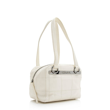 Chanel Lambskin Leather LAX Small Bowling Satchel (SHF-21507)