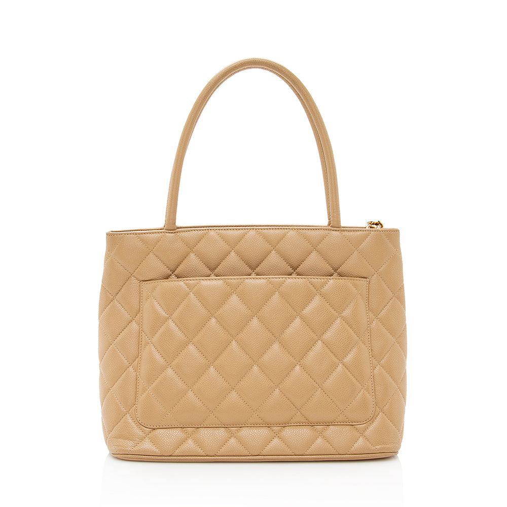 Chanel Caviar Leather Medallion Tote (SHF-19444)