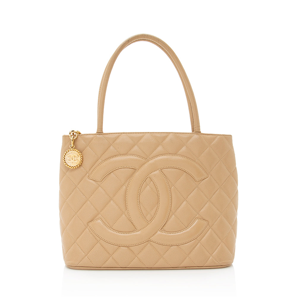 Chanel Caviar Leather Medallion Tote (SHF-19444)