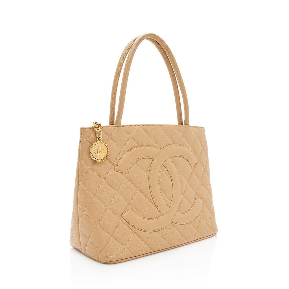 Chanel Caviar Leather Medallion Tote (SHF-19444)