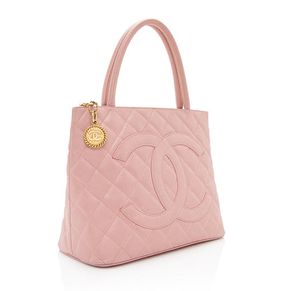 Chanel Caviar Leather Medallion Tote (SHF-20972)