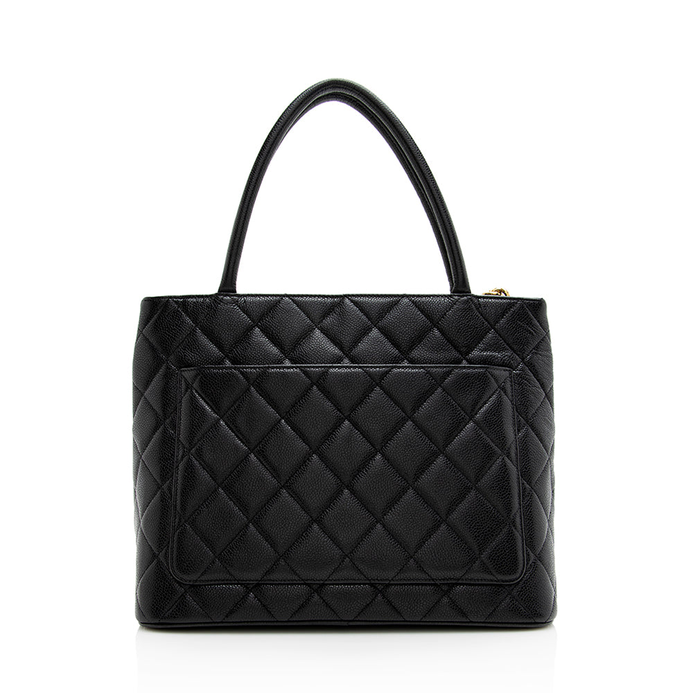 Chanel Caviar Leather Medallion Tote (SHF-21090)