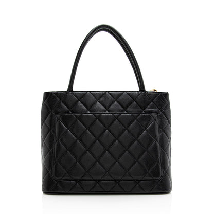 Chanel Caviar Leather Medallion Tote (SHF-21090)