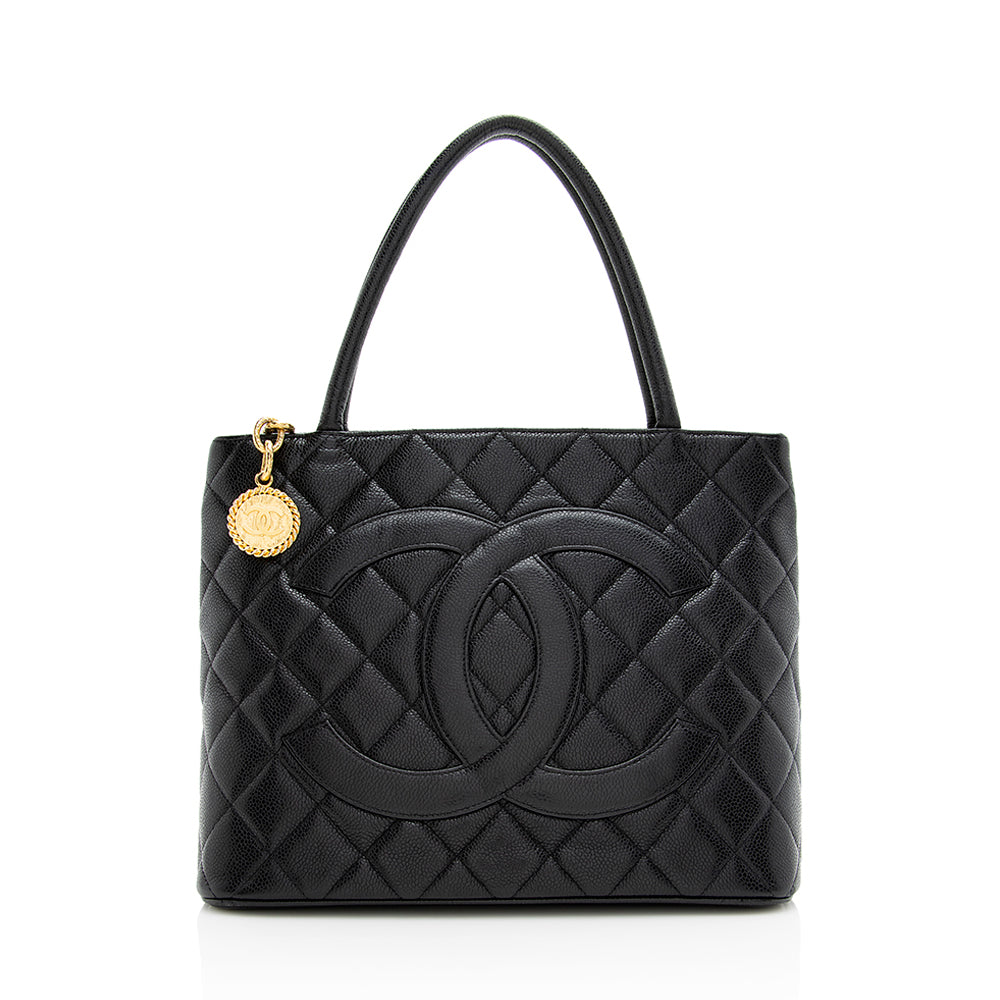 Chanel Caviar Leather Medallion Tote (SHF-21090)