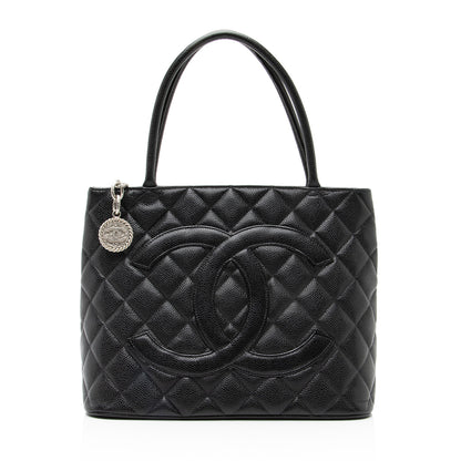 Chanel Caviar Leather Medallion Tote (SHF-23125)