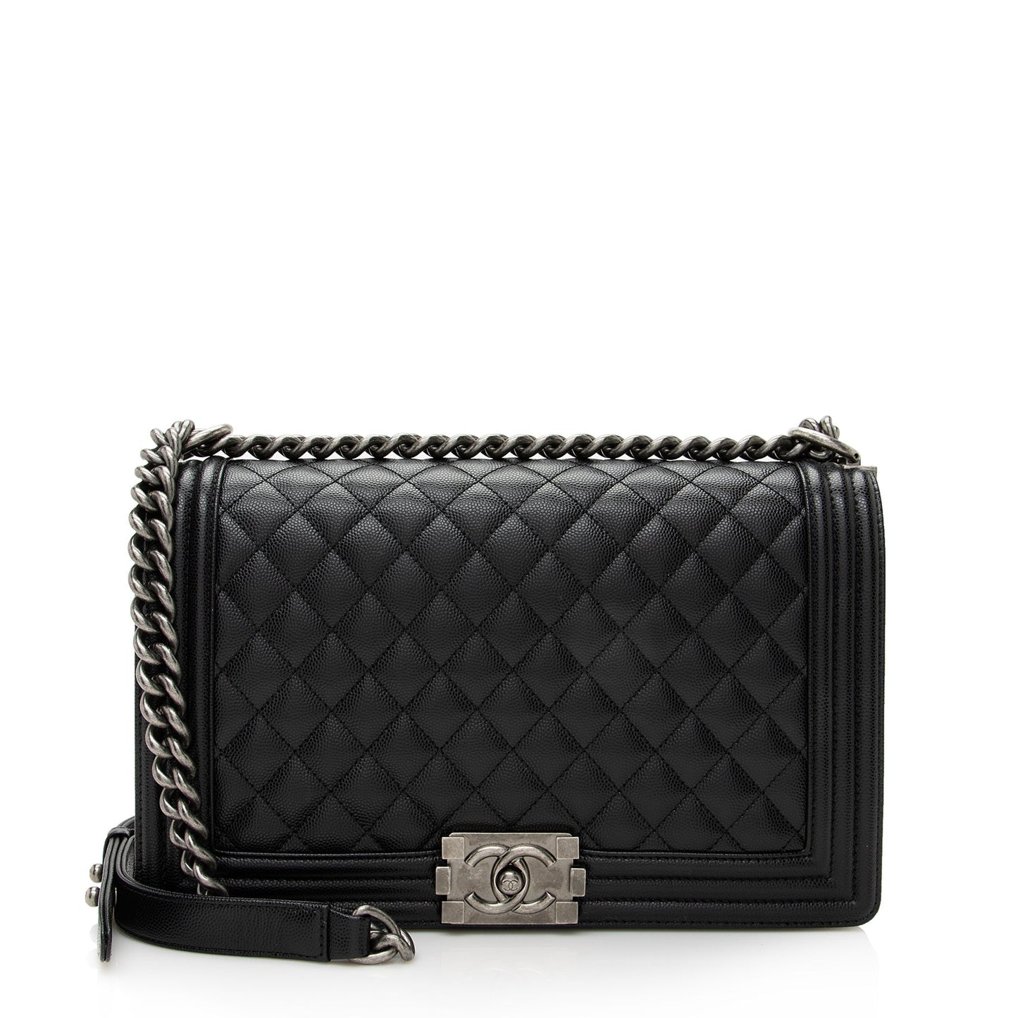 Chanel Caviar Leather New Medium Boy Bag (SHF-22701)