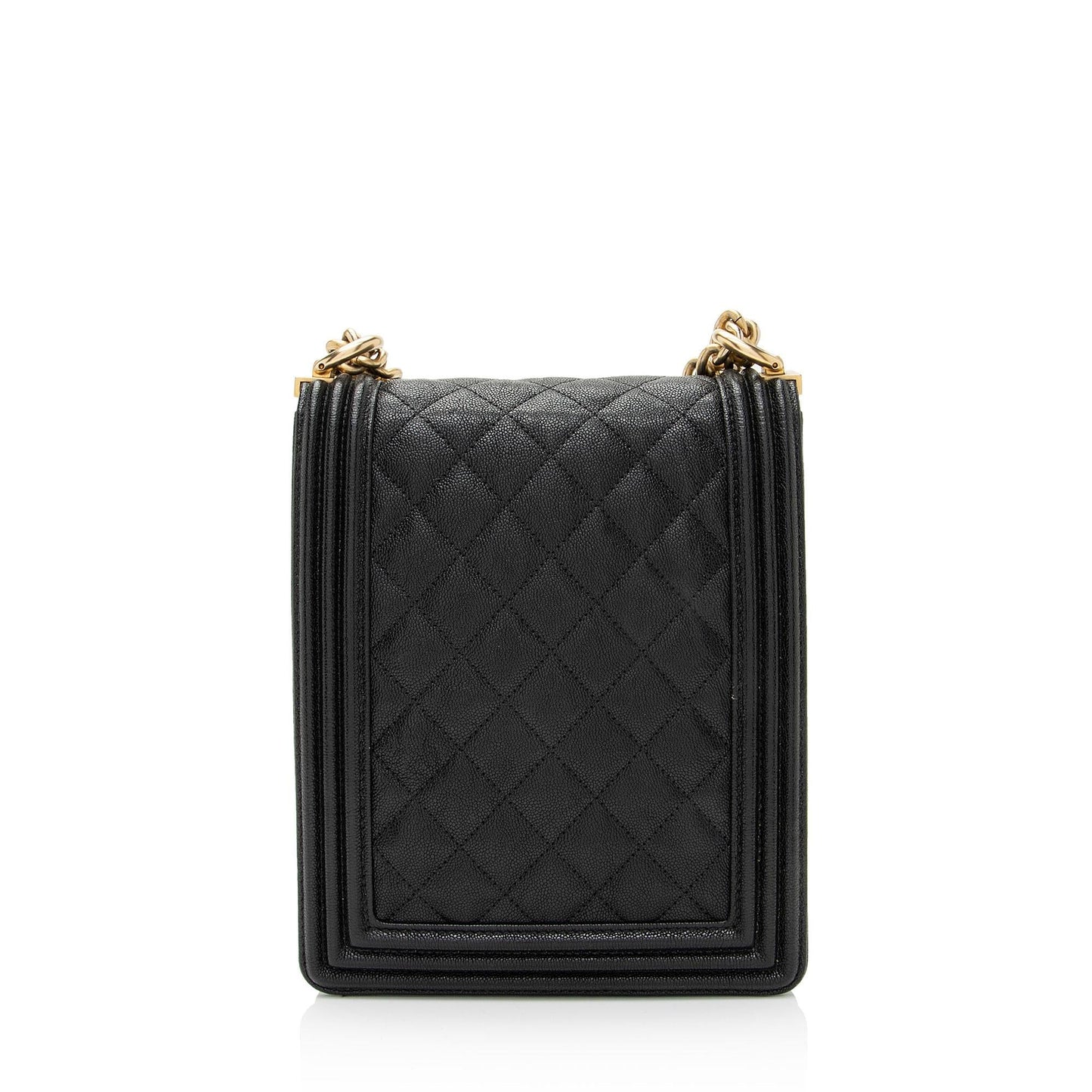 Chanel Caviar Leather North South Boy Bag (SHF-ceWuuG)