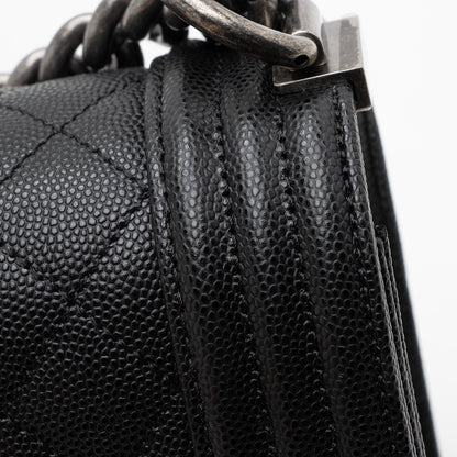 Chanel Caviar Leather Old Medium Boy Bag (SHF-22678)