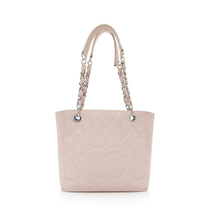 Chanel Caviar Leather Petite Shopping Tote (SHF-18035)