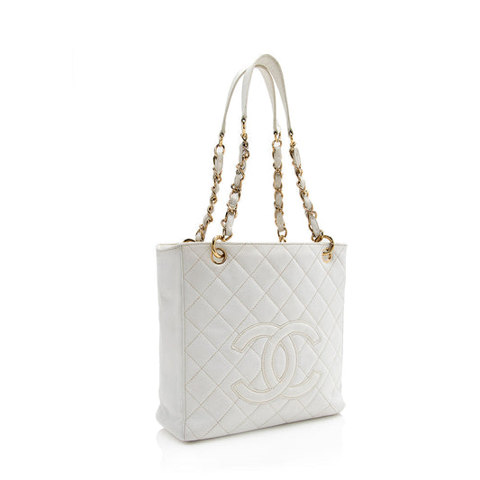 Chanel Caviar Leather Petite Shopping Tote (SHF-21296)